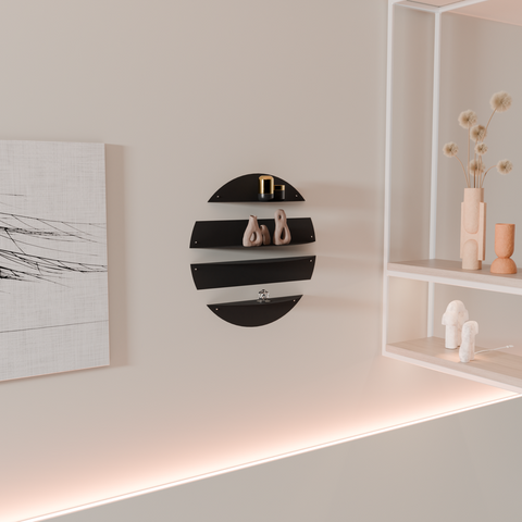 Eclipse Circular Wall Shelves — Set of 4 — product photograph | مجموعة أرفف إكليبس الدائرية – 4 قطع — صورة للمنتج