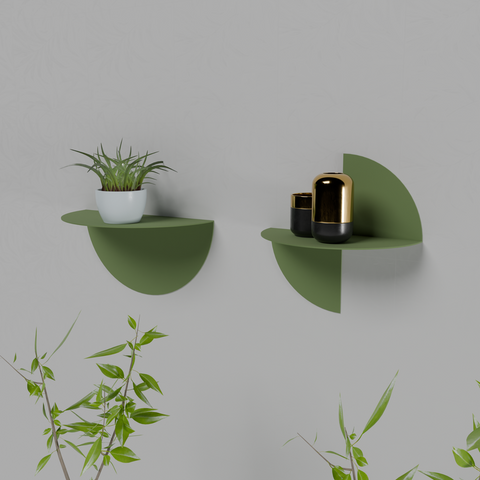 Biquad Wall Shelves — Set of 2 — product photograph | مجموعة أرفف بي كواد الجدارية – قطعتان — صورة للمنتج