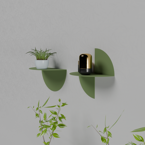 Biquad Wall Shelves — Set of 2 — product photograph | مجموعة أرفف بي كواد الجدارية – قطعتان — صورة للمنتج