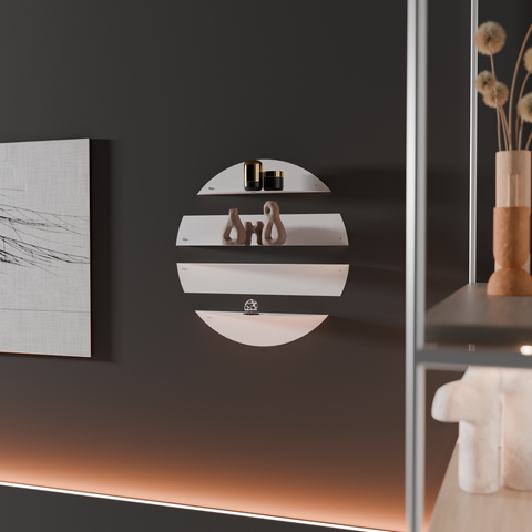 Eclipse Circular Wall Shelves — Set of 4 — product photograph | مجموعة أرفف إكليبس الدائرية – 4 قطع — صورة للمنتج
