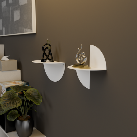 Biquad Wall Shelves — Set of 2 — product photograph | مجموعة أرفف بي كواد الجدارية – قطعتان — صورة للمنتج