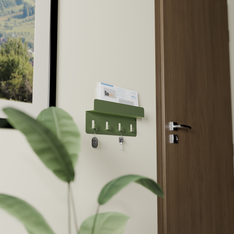 Keys & Mail Shelf DE 17 - Modern Entryway Organizer for Small Spaces