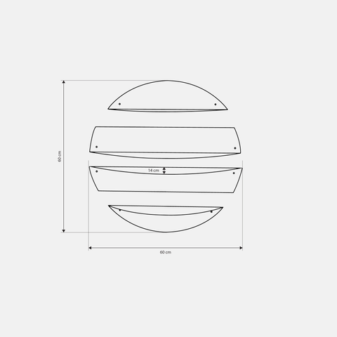 Eclipse Shelves DE 6 - Modern Circular Storage Organizer