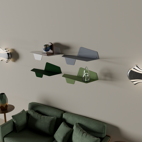 Volo Folded Metal Wall Shelf — product photograph | رف فولو المعدني الجداري — صورة للمنتج