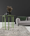 Curved modern metal coffee table for living room drinks books and decor طاولة قهوة معدنية عصرية بتصميم منحني لغرفة المعيشة للمشروبات والكتب والديكور