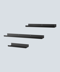 Set of three modern metal shelves for décor books and essentials طقم من ثلاثة رفوف معدنية حديثة للديكور والكتب والأغراض
