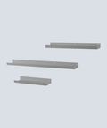 Set of three modern metal shelves for décor books and essentials طقم من ثلاثة رفوف معدنية حديثة للديكور والكتب والأغراض