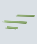 Set of three modern metal shelves for décor books and essentials طقم من ثلاثة رفوف معدنية حديثة للديكور والكتب والأغراض