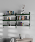 Spacious wall mounted stainless steel shelf organizer for home office or bathroom رف حائطي واسع من ستانلس ستيل لتنظيم الأغراض في المنزل أو المكتب أو الحمام