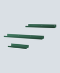 Set of three modern metal shelves for décor books and essentials طقم من ثلاثة رفوف معدنية حديثة للديكور والكتب والأغراض