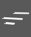 Set of three modern metal shelves for décor books and essentials طقم من ثلاثة رفوف معدنية حديثة للديكور والكتب والأغراض