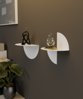 Two piece modern wall shelf set with deep storage for kitchen or bathroom طقم رفوف حائط عصري بمكان تخزين عميق للمطبخ أو الحمام