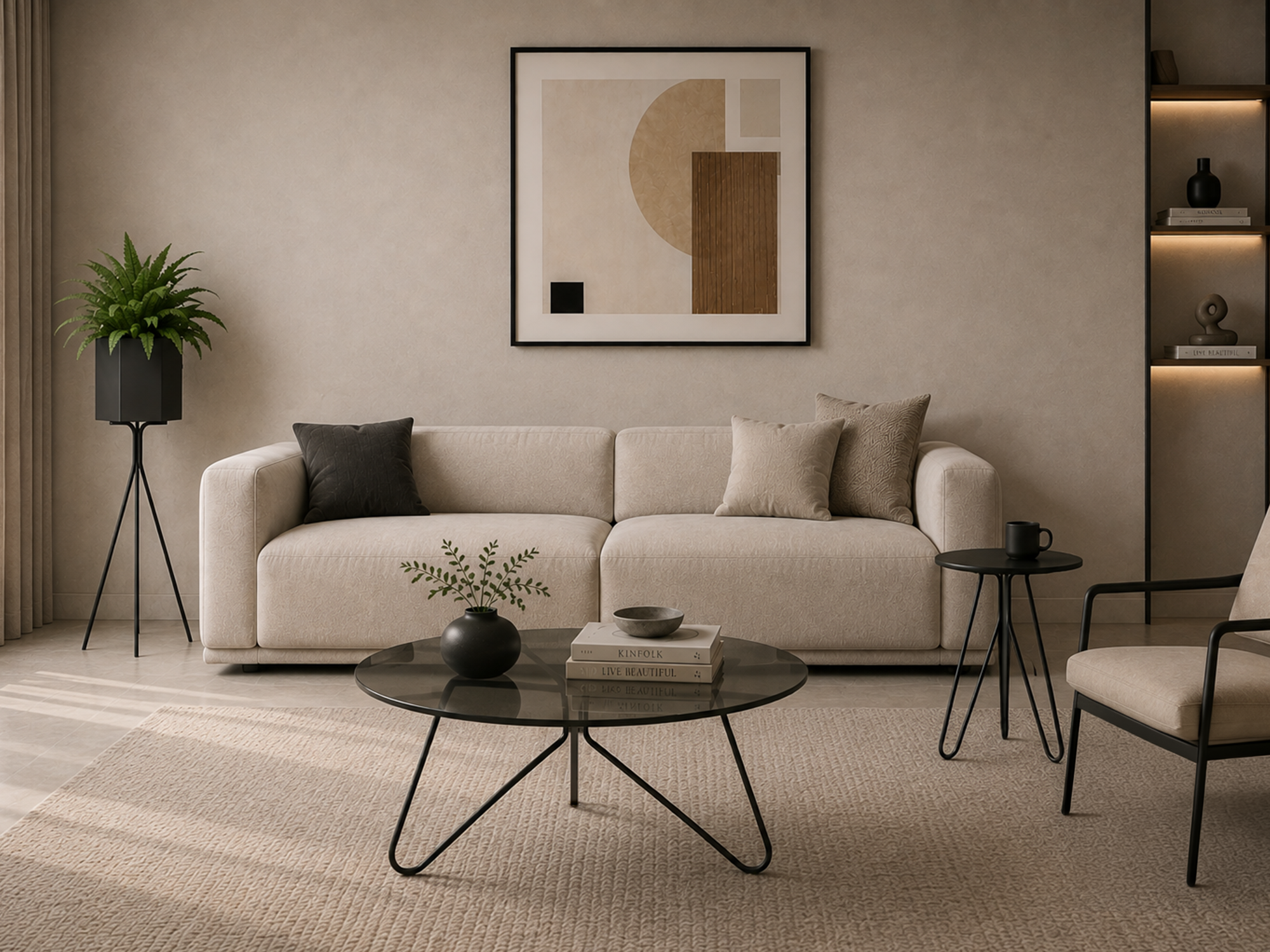 Glass & Metal Living Room