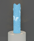 Butterfly shaped stainless steel table lamp with warm ambient lighting مصباح طاولة فولاذي على شكل فراشة مع إضاءة محيطية دافئة