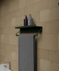 Large wall mounted stainless steel bathroom storage shelf for towels and essentials رف تخزين كبير مثبت على الحائط من ستانلس ستيل للمناشف والأغراض الكبيرة