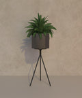Contemporary hexagonal planter pot with stylish tripod base for indoor or outdoor plants وعاء زرع سداسي عصري بقاعدة ثلاثية أنيقة