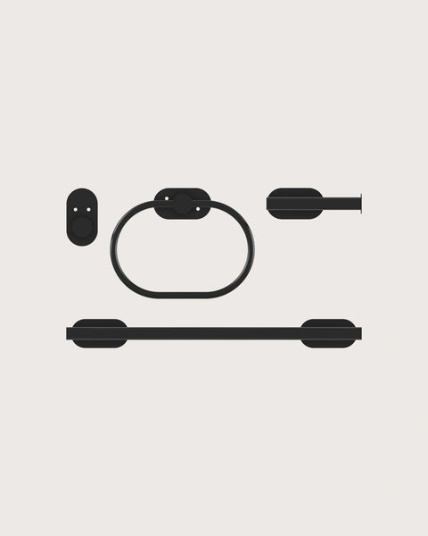 Oval Hand Towel Holder Set – Modern Bathroom Accessory (4 Pcs )