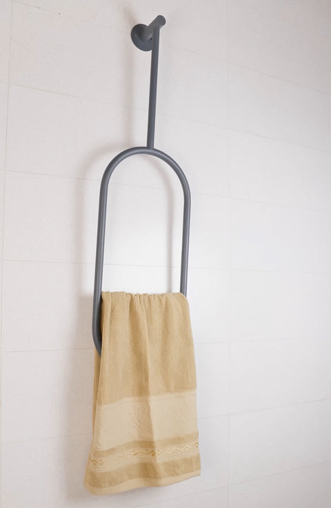 Una Wall-Mounted Towel Holder - Compact Modern Bathroom Organizer