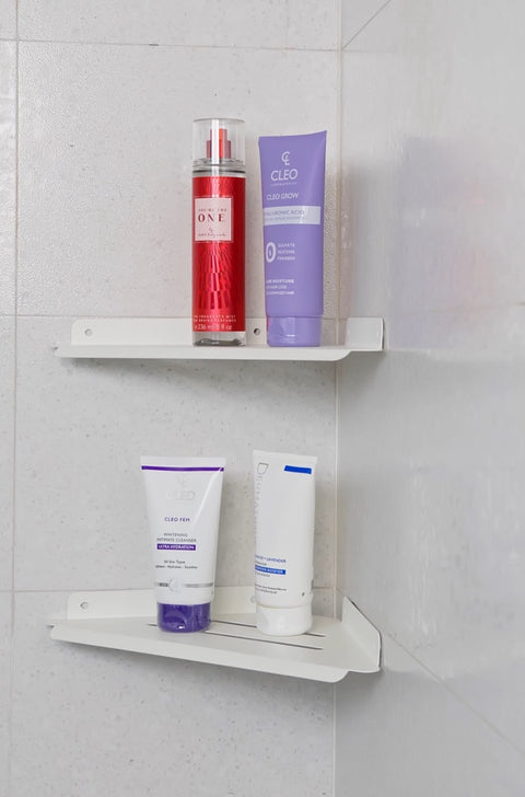 Corner Caddy B 16 - Modern Stainless-Steel Bathroom Storage Shelf (2 pcs)