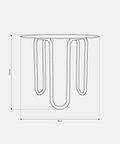 Curved modern metal coffee table for living room drinks books and decor طاولة قهوة معدنية عصرية بتصميم منحني لغرفة المعيشة للمشروبات والكتب والديكور