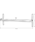 Spacious wall mounted stainless steel shelf organizer for home office or bathroom رف حائطي واسع من ستانلس ستيل لتنظيم الأغراض في المنزل أو المكتب أو الحمام