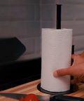 Sleek minimalist stainless steel kitchen paper holder for countertop تنظيم ورق المطبخ بتصميم ستانلس ستيل بسيط وأنيق
